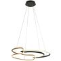 Italux Casar PND-24002-BK-GD Hanglamp 1x40W/LED 3000K/4000K/6000K 3400lm IP20