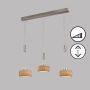 Fischer&Honsel SHINE-WOOD 61073 Hanglamp 3x9W/LED 2700K 2900 lm IP20