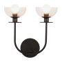 Elstead Lighting Sylvia ALM-SYLVIA-2WB-BK-CL Wandlamp 2x40W/E14 IP20