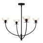 Elstead Lighting Sylvia ALM-SYLVIA4-BK-CL Kroonluchter 4x40W/E14 IP20