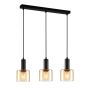 Italux SANTIA PND-65342-3-BK+AMB Hanglamp 3x40W/E27 IP20