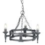 Elstead Lighting SAXON SAX3-BLK-SIL Kroonluchter 3x60W/E14