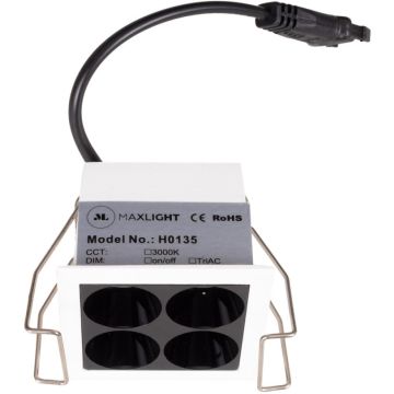 Maxlight X-LINE H0135 Inbouwspot 4x5w/led 3000k 350lm ip20