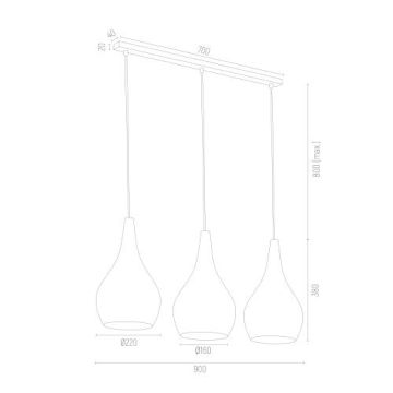 Argon SANTANA 1408 Hanglamp 3x15W/E27 IP20