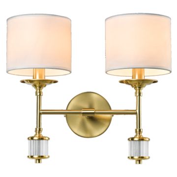 Cosmolight SUTTON W02852BR-WH Wandlamp 2x25W/E14 ip20