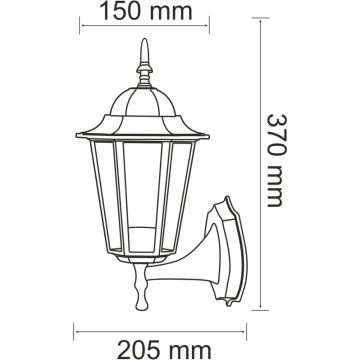 Polux LIGURIA-LT 201928 Wandlamp 1x20W/E27 IP43