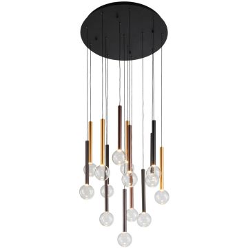 Italux Alinos PND-24019-14A-BK Hanglamp 14x58W/LED 3000K 4410lm IP20