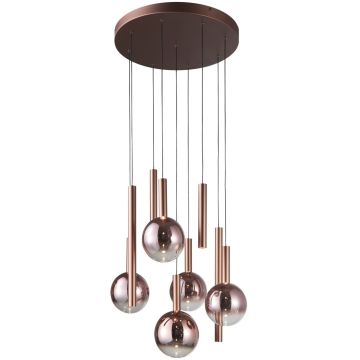 Italux Camino PND-24038-9A-COPP Hanglamp 9x54W/LED 3000K 2112lm IP20
