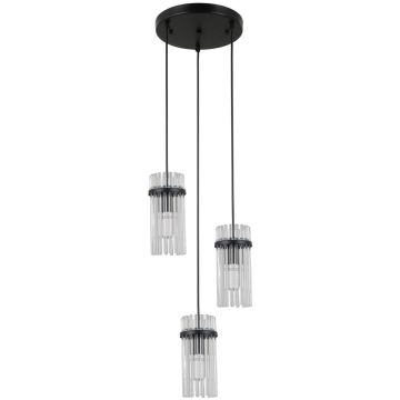 Italux Merto PND-40930-3A-BK Hanglamp 3x40W/E14 IP20