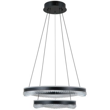 Italux Morte PND-34535-2L-BK Hanglamp 2x70W/LED 3000K/4000K/6000K 4900lm IP20
