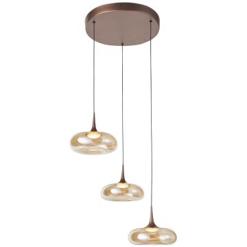 Italux Tenele PND-24028-3A-COPP Hanglamp 3x21W/LED 3000K 1300lm IP20