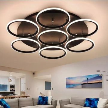 Altavola Design Ledowe okręgi LA078/CE_7_out_3k_black Plafondlamp 7x86W/LED 3000K 5160lm IP44