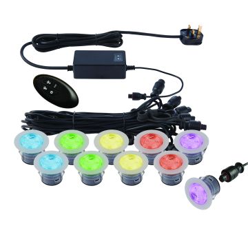 Endon IKONPRO 59138 Inrijlamp 10x1.5W/SMD 5050 RGB IP67