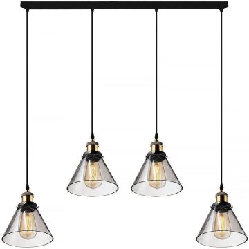 Altavola Design NEW YORK LOFT LA034/CL4_smoky Hanglamp 4x40W/E27 IP20