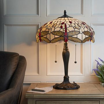 Endon DRAGONFLY BEIGE 64085 Tafellamp 2x60W/E27 IP20