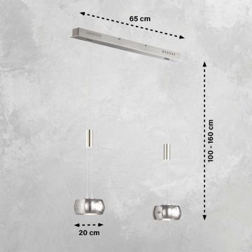 Fischer&Honsel Colette 60989 Hanglamp 2x9W/LED 2700K 1900 lm IP20