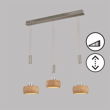Fischer&Honsel SHINE-WOOD 61073 Hanglamp 3x9W/LED 2700K 2900 lm IP20