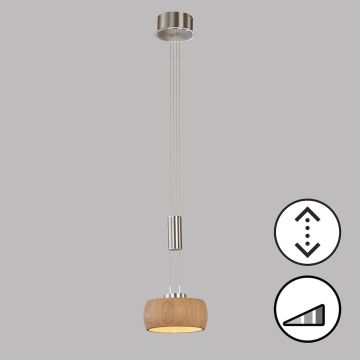 Fischer&Honsel SHINE-WOOD 61075 Hanglamp 1x9W/LED 2700K 950 lm IP20