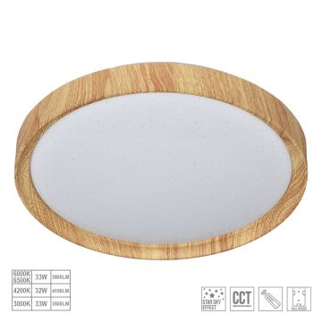 Prezent WOODEN 71330 Plafondlamp 1x33W/LED 2050lm IP20