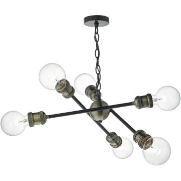 Dar Lighting BRIGADE BRI0654 Hanglamp 6x60W/E27 IP20