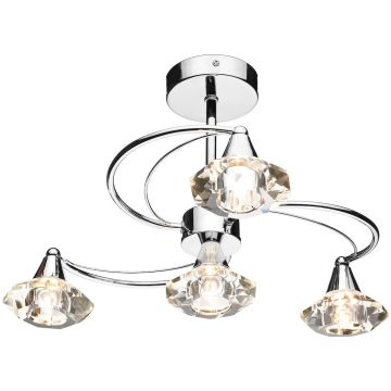 Dar Lighting LUTHER LUT0450 Plafondlamp 4x40W/G9