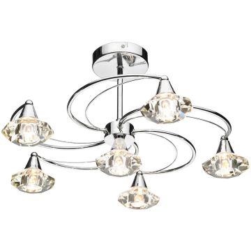 Dar Lighting LUTHER LUT0650 Plafondlamp 6x40W/G9