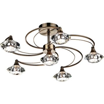 Dar Lighting LUTHER LUT0675 Plafondlamp 6x40W/G9