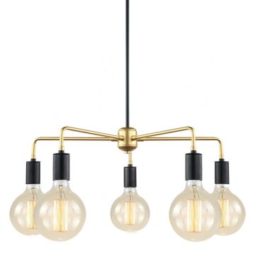 Italux MALENE MDM3386/5 BK+GD Kroonluchter 5x40W/E27