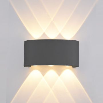 Italux ORTELO OWL-451-3-BL Wandlamp 6x6W/LED 3000K 550LM IP54