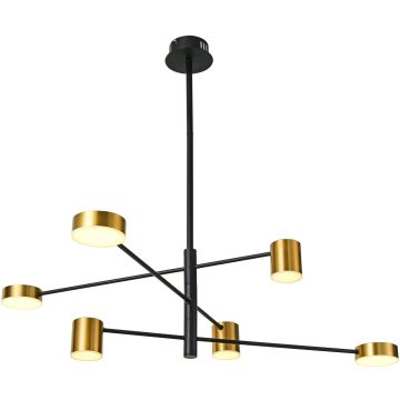 Italux REMDAL PND-16374-6 BK+GD Kroonluchter 6x30W/LED 3000K 847LM IP20