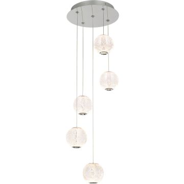 Italux ROSARIO PND-12220121-5A-CR Hanglamp 5x21W/LED 3200K 1400LM IP20
