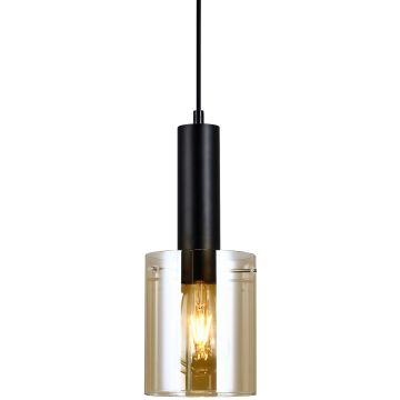Italux SARDO PND-5581-1-BK+AMB Hanglamp 1x40W/E27 IP20