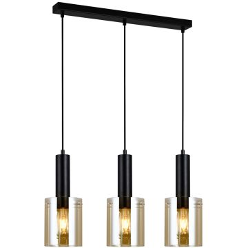 Italux SARDO PND-5581-3-BK+AMB Hanglamp 3x40W/E27 IP20