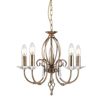 Elstead Lighting AEGEAN AG5-AGED-BRASS Kroonluchter 5x60W/E14
