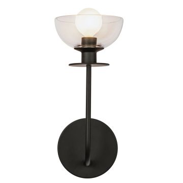 Elstead Lighting Sylvia ALM-SYLVIA-1WB-BK-CL Wandlamp 1x40W/E14 IP20