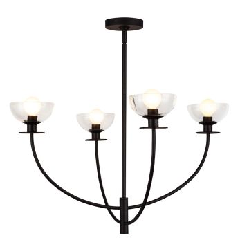 Elstead Lighting Sylvia ALM-SYLVIA4-BK-CL Kroonluchter 4x40W/E14 IP20