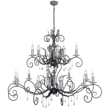Elstead Lighting AMARILLI AML15-BLK-SILVER Kroonluchter 15x60W/E14