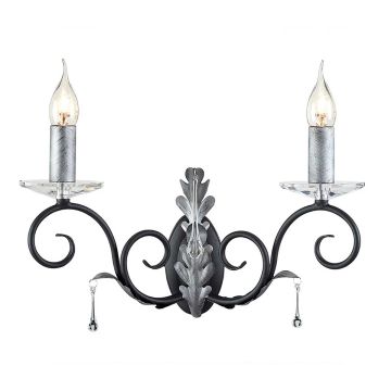 Elstead Lighting AMARILLI AML2-BLK-SILVER Wandlamp 2x60W/E14