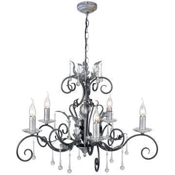 Elstead Lighting AMARILLI AML5-BLK-SILVER Kroonluchter 5x60W/E14