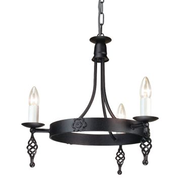 Elstead Lighting BELFRY BY3-BLACK Kroonluchter 3x60W/E14
