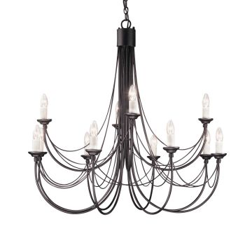 Elstead Lighting CARISBROOKE CB12-BLACK Kroonluchter 12x60W/E14