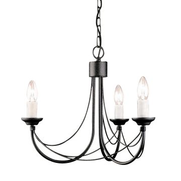 Elstead Lighting CARISBROOKE CB3-BLACK Kroonluchter 3x60W/E14
