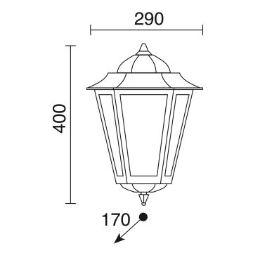 Novolux ELITE 6 096D-G05X1A-01 Wandlamp 1x42W/E27 IP43