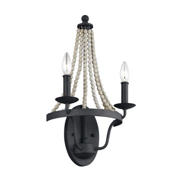 Feiss Nori FE-NORI2-DWZ Wandlamp 2x40W/E14