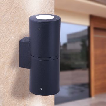 Fumagalli Franca FMG-FRANCA90-2LT-BLK Wandlamp 2x6W/GU10 4000K-2700K 732lm IP55