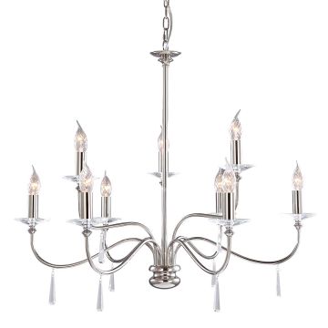 Elstead Lighting FINSBURY PARK FP9-POL-NICKEL Kroonluchter 9x60W/E14
