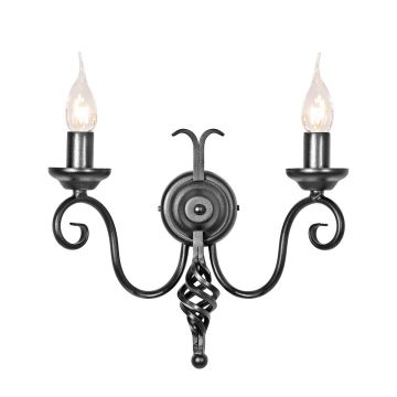 Elstead Lighting HARLECH HR2A-BLACK Wandlamp 2x60W/E14
