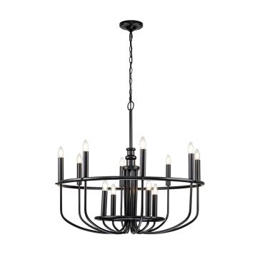 Kichler Capitol Hill KL-CAPITOL-HILL12-BLK Kroonluchter 12x40 W/E14