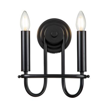 Kichler Capitol Hill KL-CAPITOL-HILL2-BLK Wandlamp 2x40 W/E14