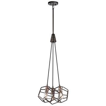 Kichler ROCKLYN KL-ROCKLYN3-RS Hanglamp 3x60W/E27